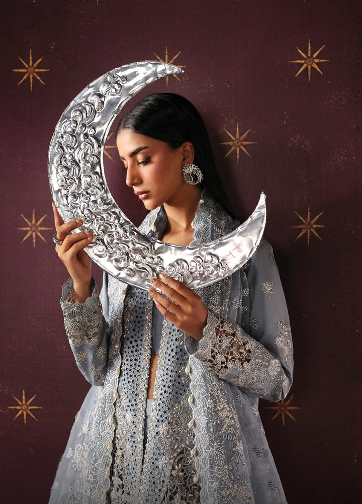 La Fuchsia by Afrozeh Unstitched Hand work Raw Silk 3 Piece Suit AF26ULF Magician FWU-0071 - Wedding Collection