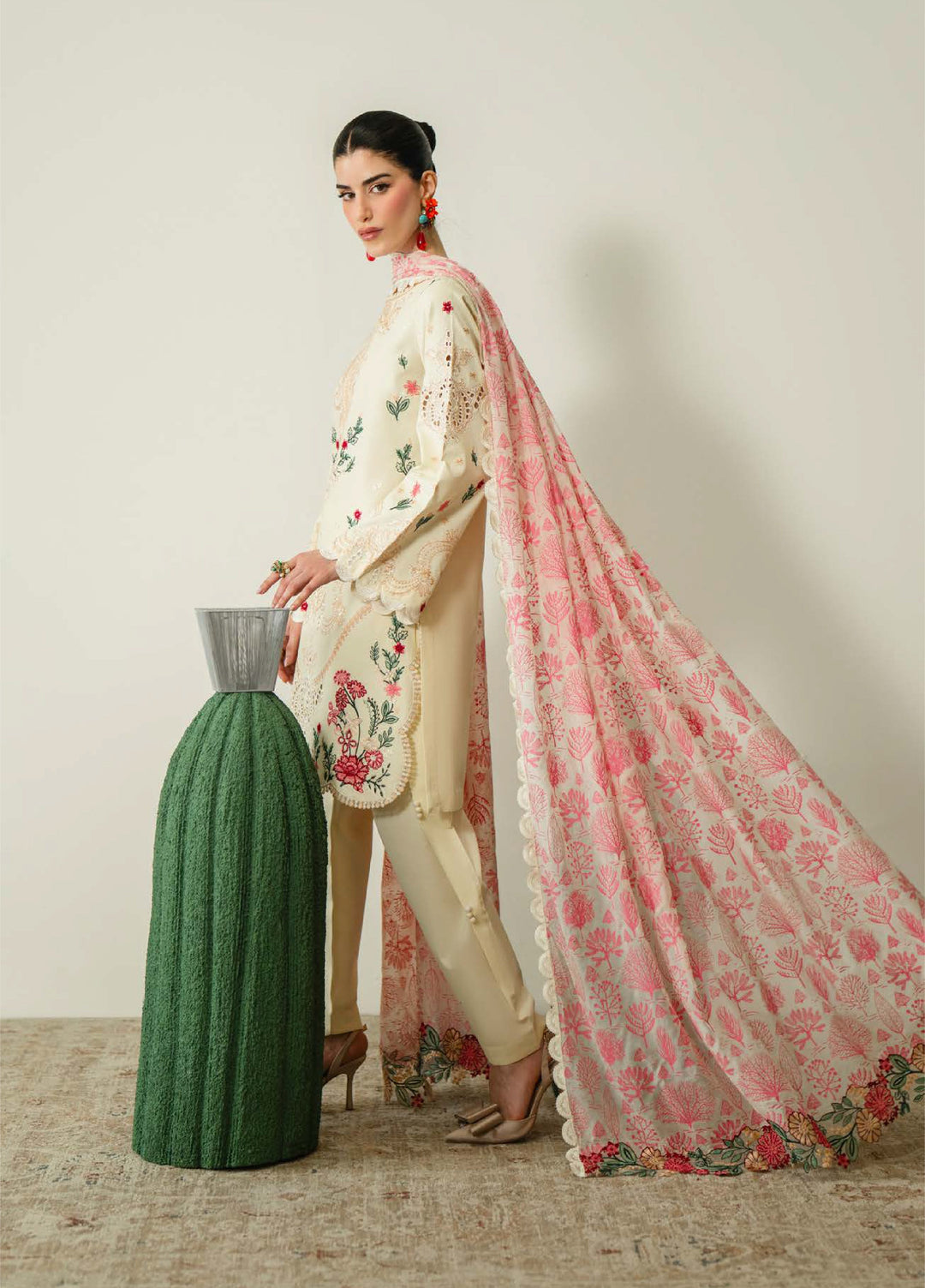 Blooming Flower by Zariya Unstitched Embroidered Lawn 3 Piece Suit ZRY26ULB MAIA ZB-60106 - Festive Collection