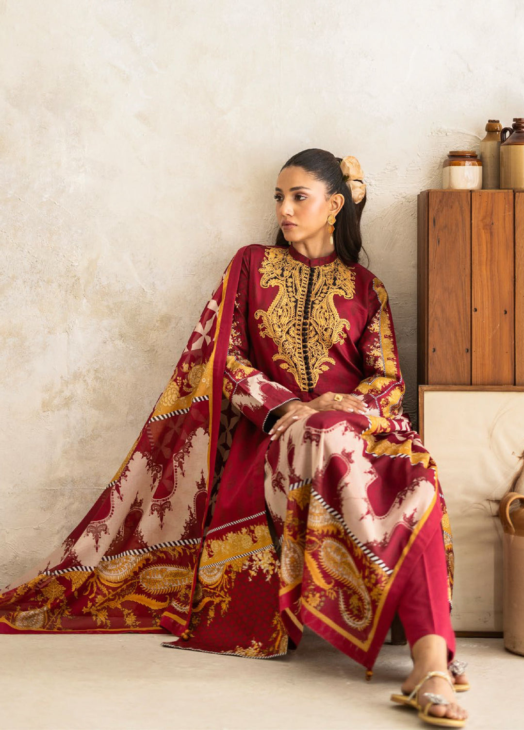 Freesia by Gul Ahmed Unstitched Embroidered Lawn 3 Piece Suit GA26UFL CL-52076 - Summer Collection
