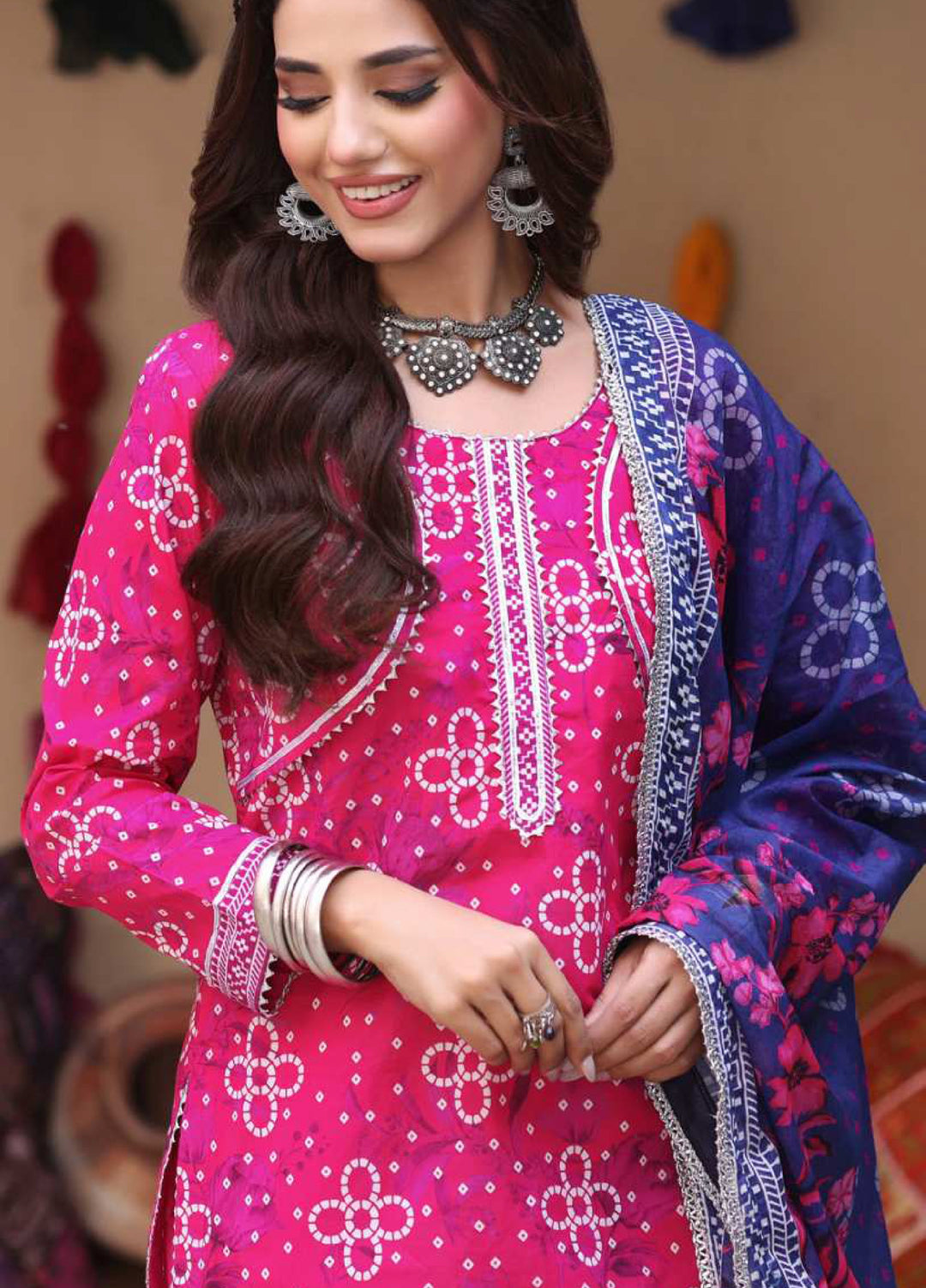 Heritage Series by AL Zohaib Unstitched Printed Chunri Lawn 3 Piece Suit AZ26UCH D-3 - Festive Collection