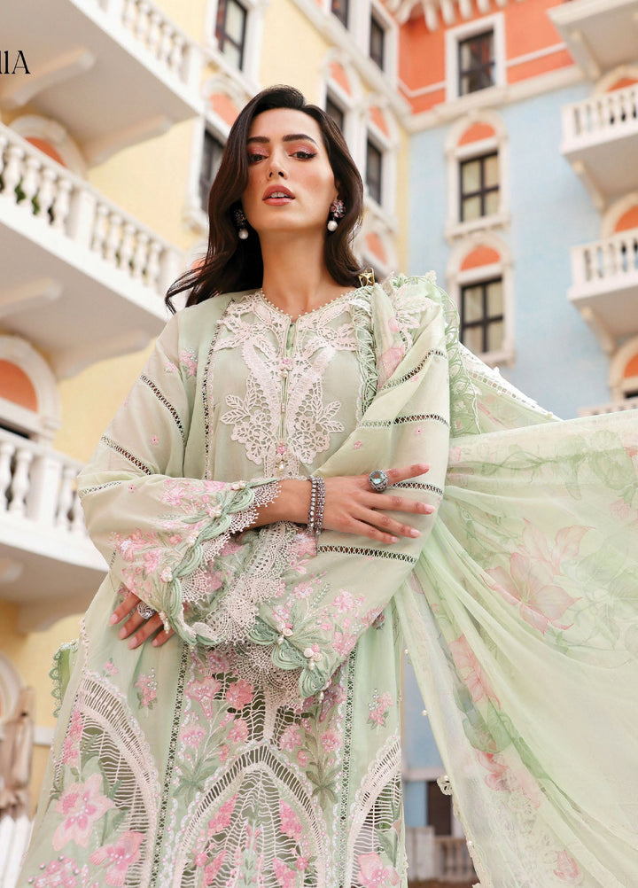 Maria B Unstitched Embroidered Luxury Lawn 3 Piece Suit MB26UEL 11A - Eid Collection