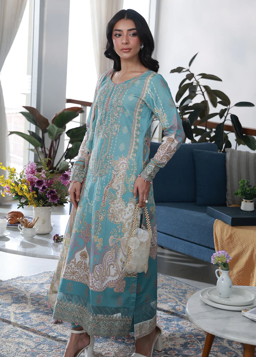 Delia by Gulaal Unstitched Embroidered Lawn 3 Piece Suit GL26UD D-1 Eidra - Summer Collection