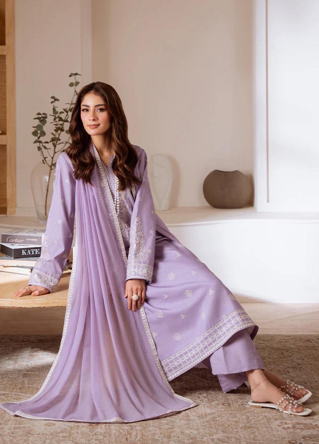 Basics by Gulaal Pret Embroidered Poly Lawn 3 Piece PL-18-S Lavendar Mist - Summer Collection