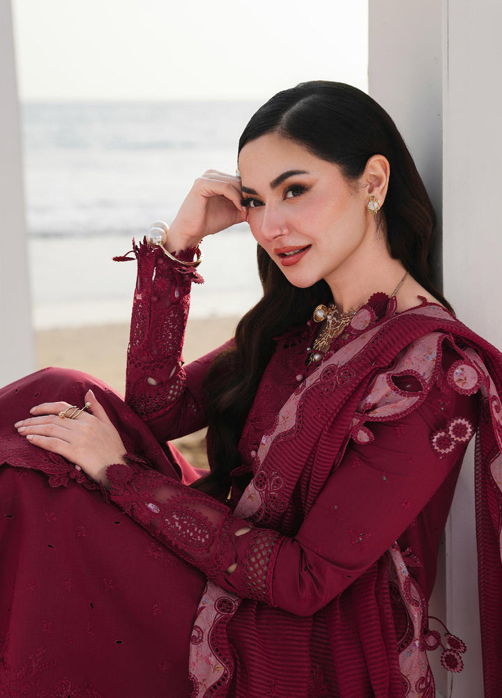Sahil by Qalamkar Unstitched Embroidered Luxury Lawn 3 Pcs Suit QLK26US SA-14 Nelam - Summer