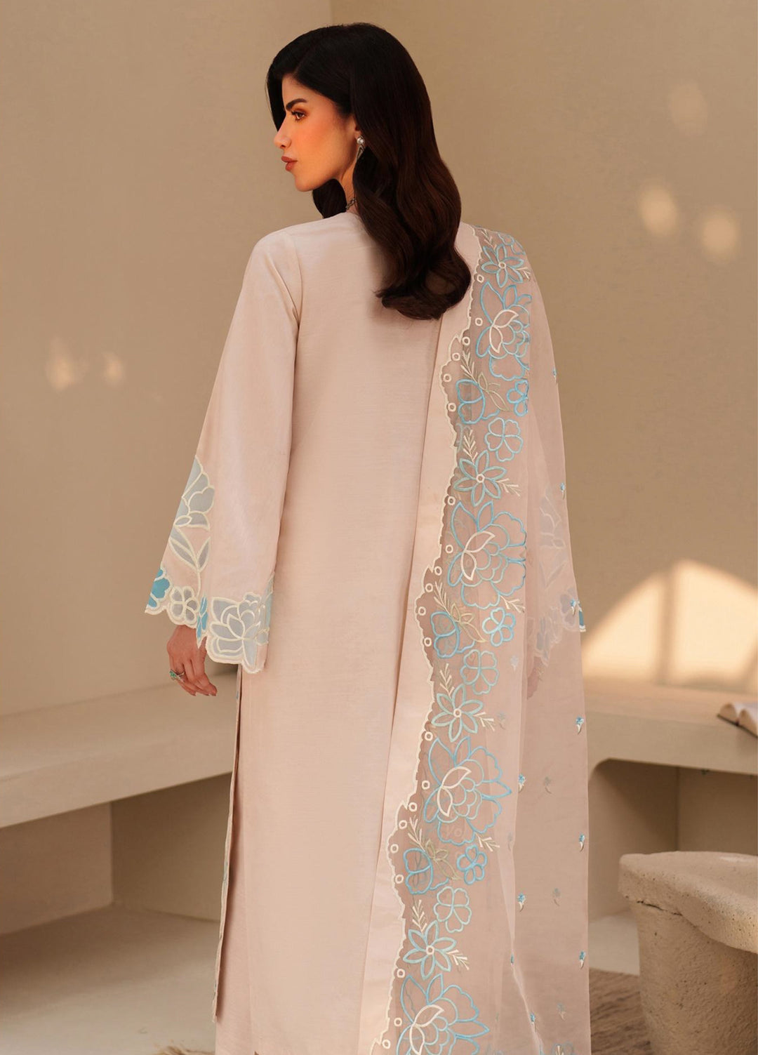 Tabeer by Zarif Unstitched Silk Embroidered 3 Piece Suit ZR26UT ZE-TS-02 FLORIELLE - Winter Collection