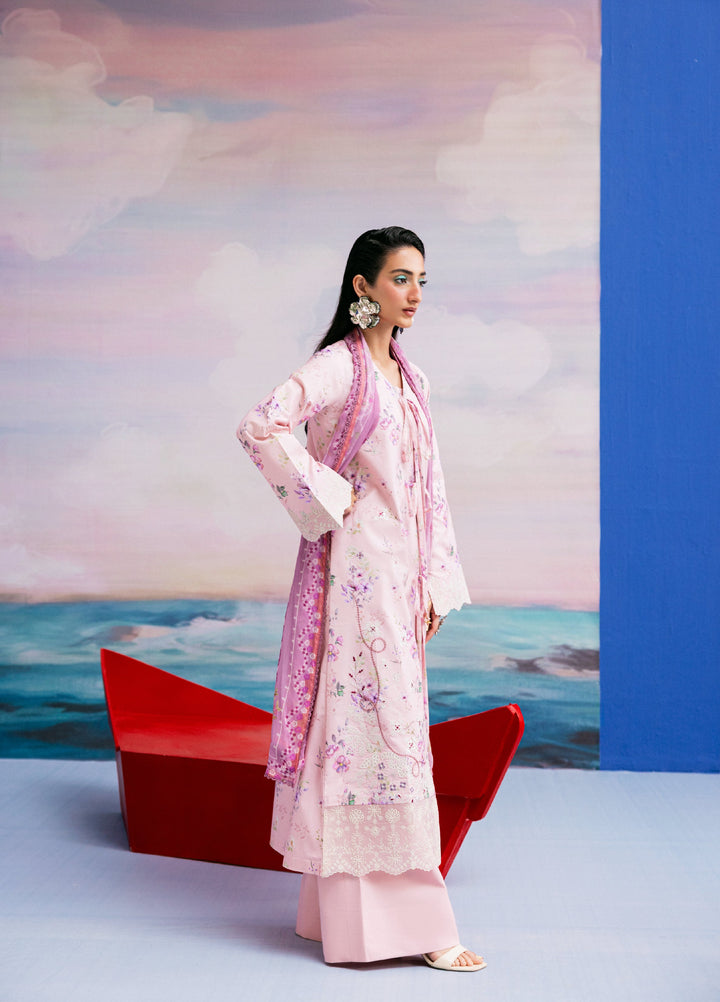 Zync by Florent Unstitched Embroidered Printkari Lawn 3 Piece Suit FL26UZP FZ-4B - Summer Collection
