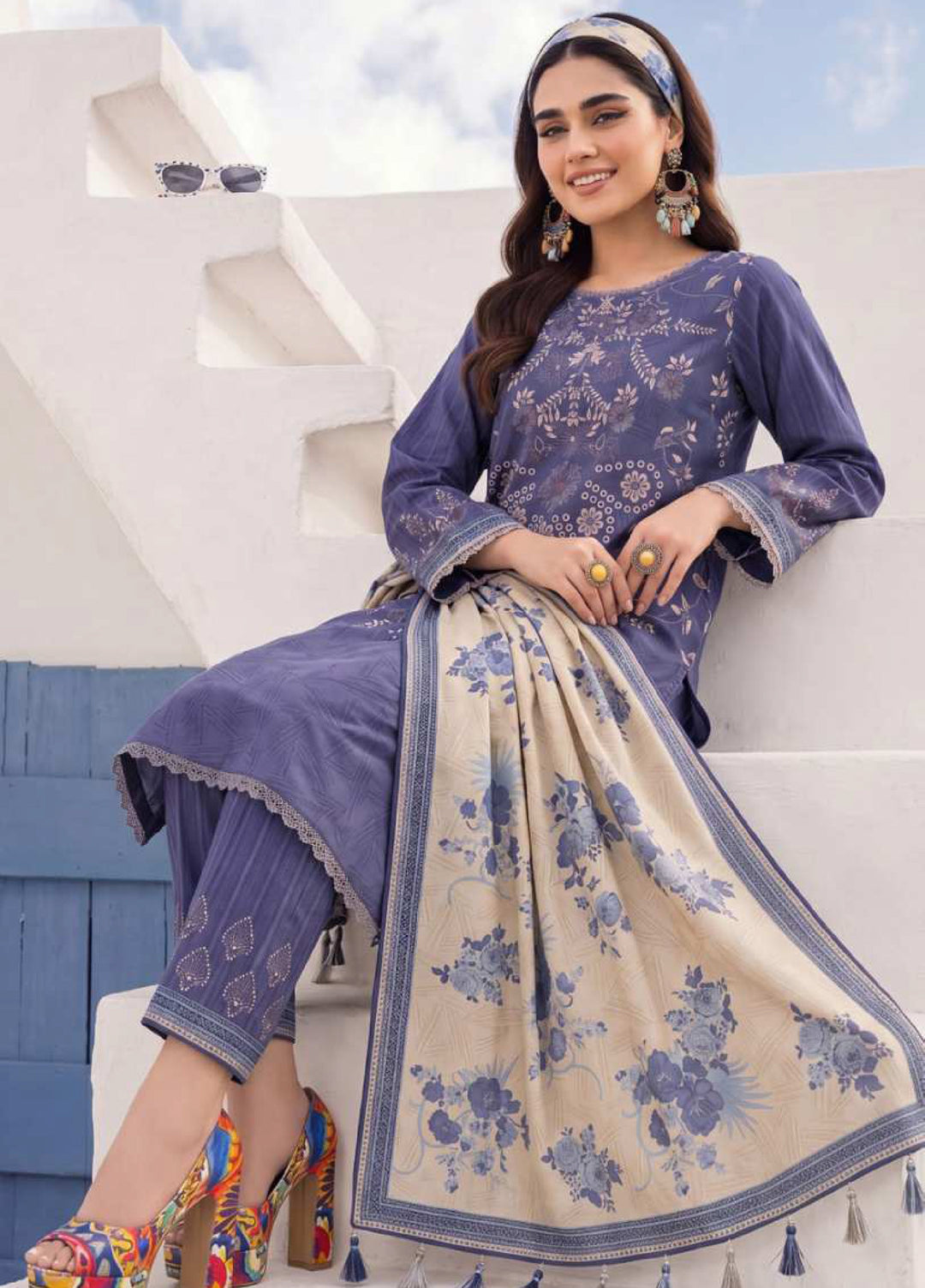 Coco Cords by Al Zohaib Unstitched Printed Lawn 3 Piece Suit AZ26UCL-6 - Casual Collection