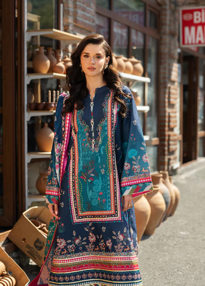 Mushq Hemline Echoes Of Serneity Unstitched Festive Raw Silk Printed 3 Piece MQ25ES D-03 Nova Bloom - Festive Collection