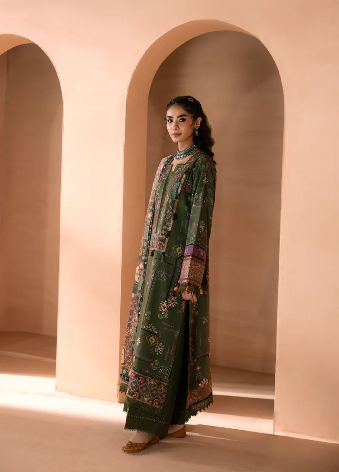 One Nation by Florent Unstitched Embroidered Viscose 3 Piece Suit FL26UON Ember - Casual Collection