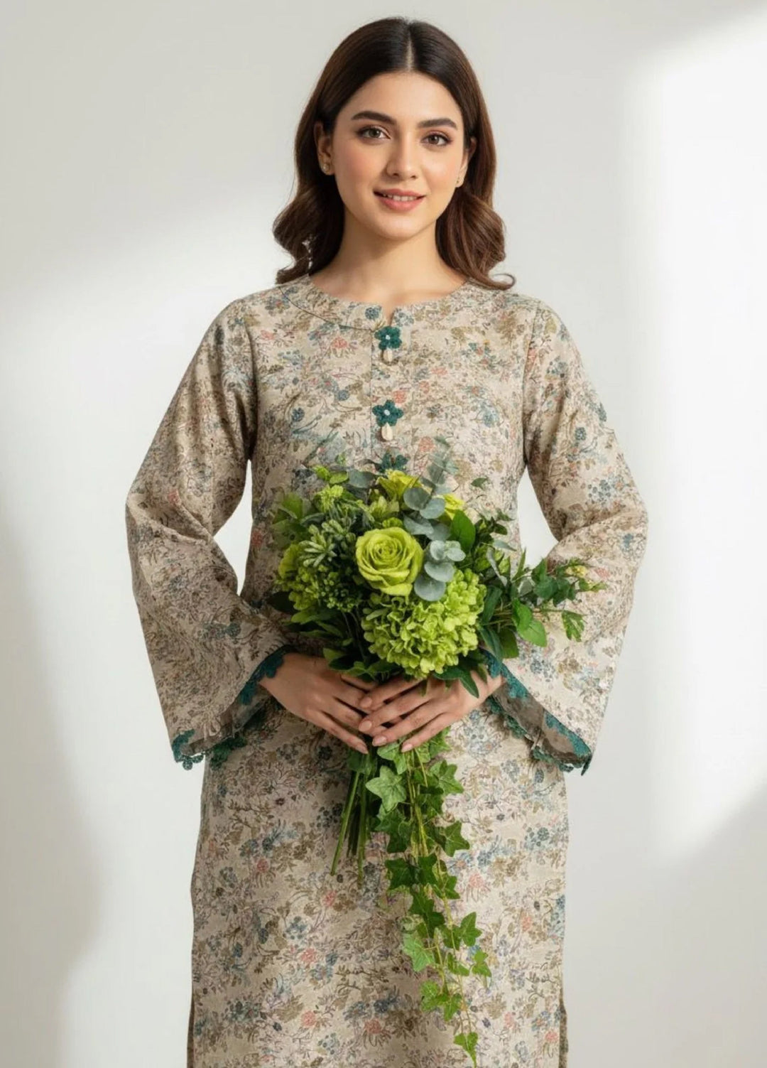 Tosheeza Saith Women Pret 2 Piece khhader two piece D-01 - Winter Collection