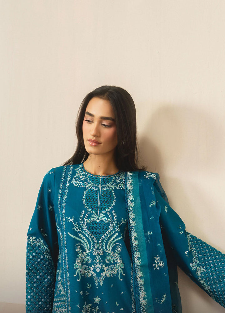 Whisper by Ayzel Unstitched Embroidered Lawn 3 Piece Suit AAF26ULW Olive ZWU-0140-3PO - Eid Collection