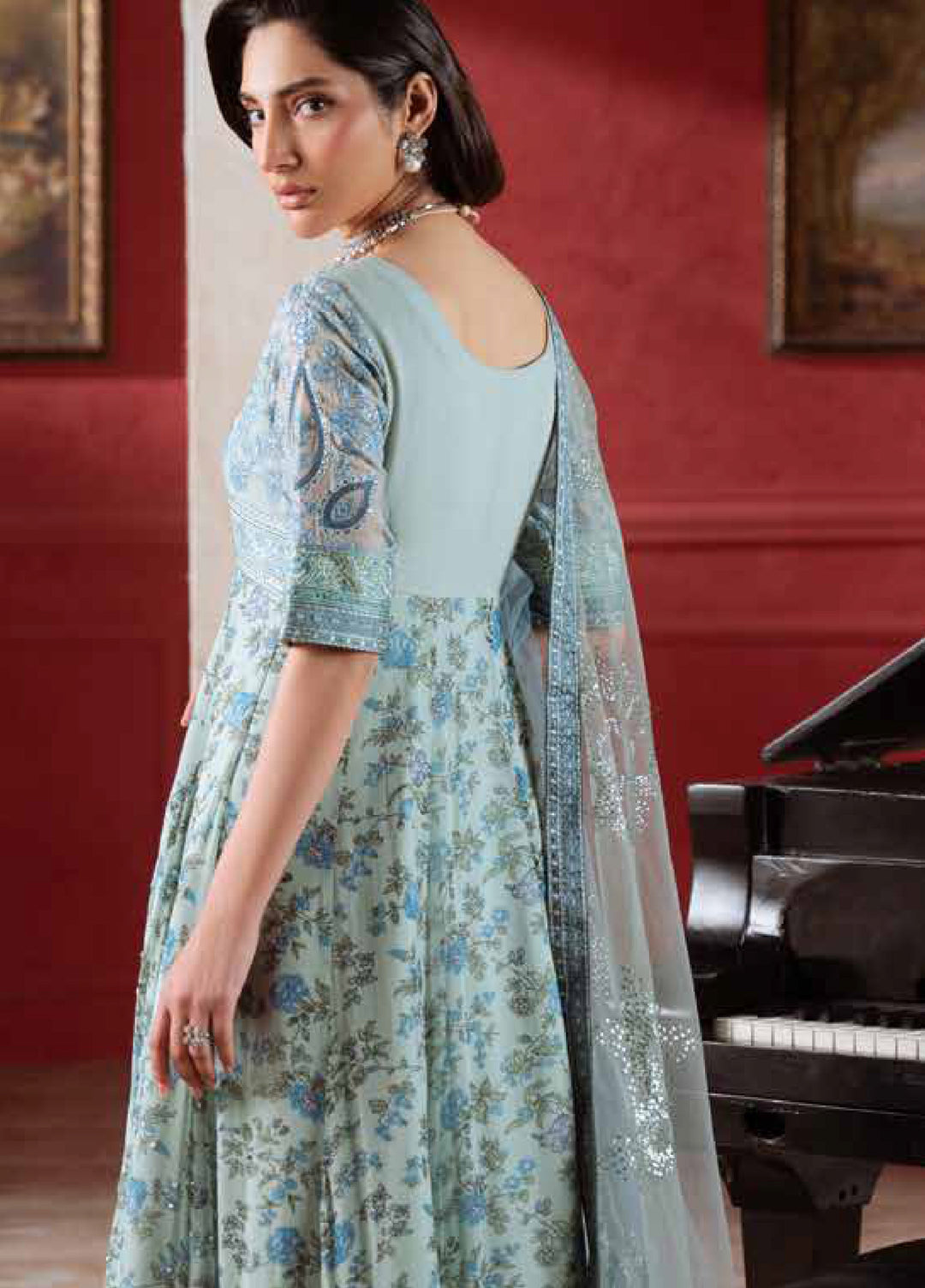 Amaya by Nureh Unstitched Embroidered Chiffon 4 Piece Suit NU26UCA AM-41 - Festive Collection