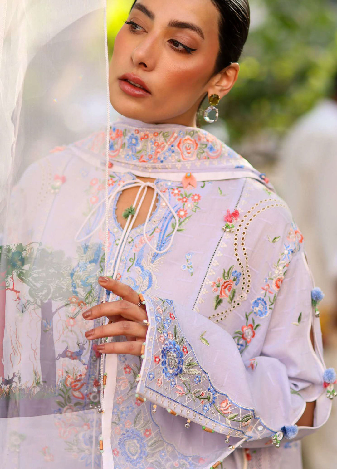 Wild Flower by Zaha Unstitched Embroidered Lawn 3 Piece Suit ZK26UWL ZF26-11 Periwinkle Muse - Festive Collection