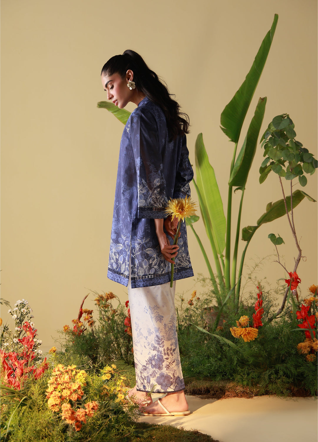 Sahar Unstitched Printed Cambric 2 Piece Suit SS1-26-25 Indigo Veil - Summer Collection