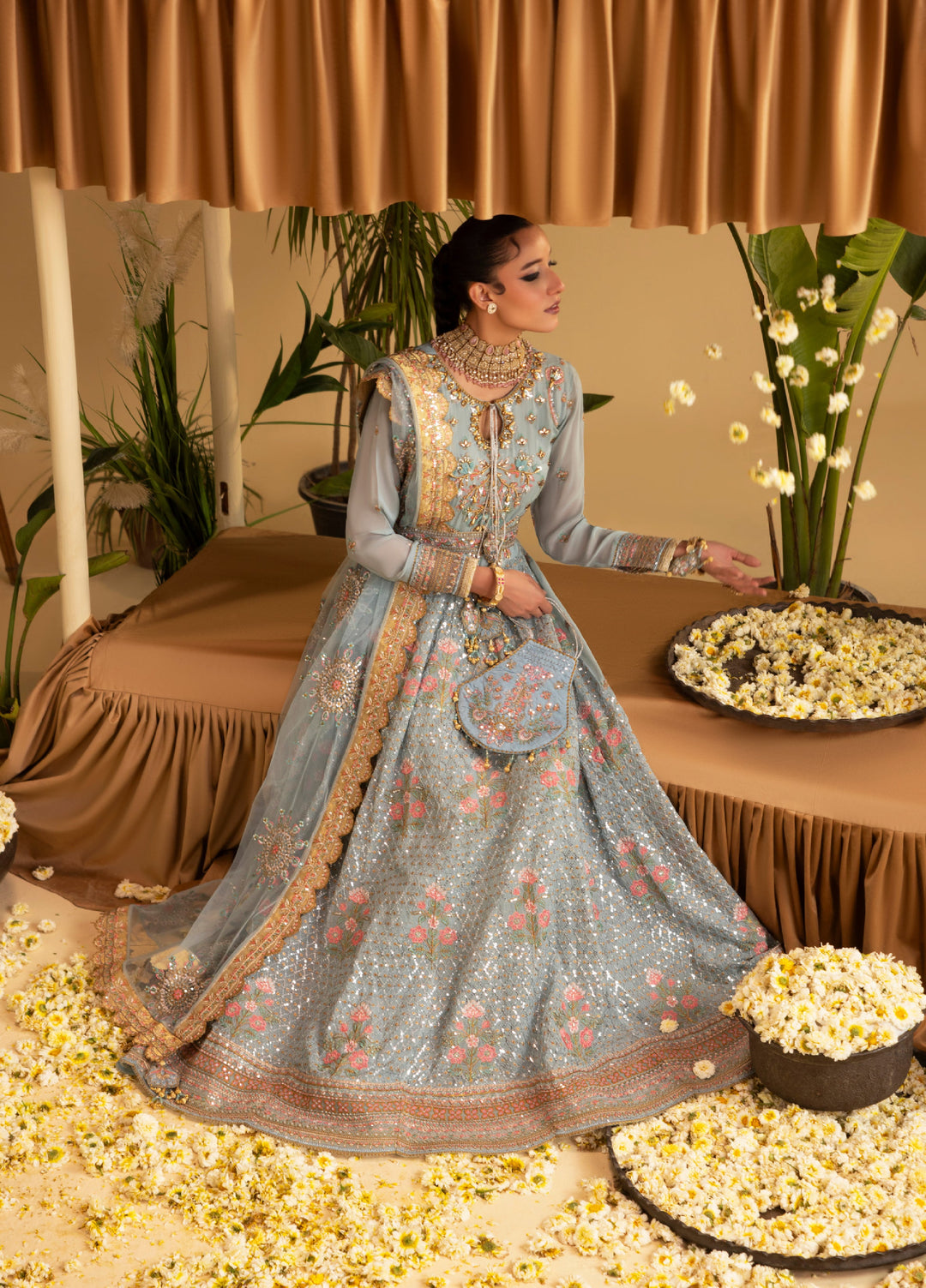Sara Jahan Women RTW Embroidered Chiffon 3 Piece Suit SJ26RF NSJ-1065 - Festive Collection