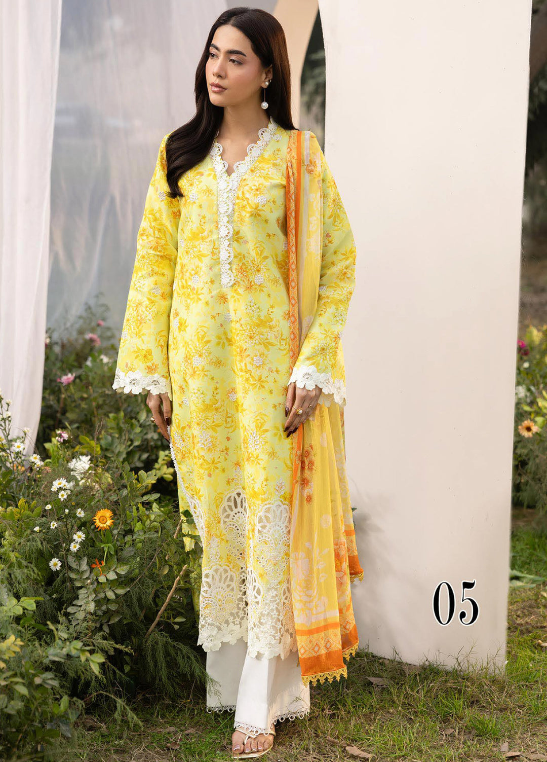 Summer Printkari Exclusive by RajBari Unstitched Embroidered Lawn 3 Piece Suit RB26USP D-05 - Casual Collection