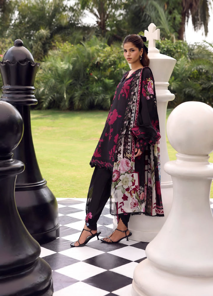 Belladore by Elaf Premium Unstitched Printed Lawn 3 Piece Suit EL26ULB Scarlet EPA-4A - Summer Collection