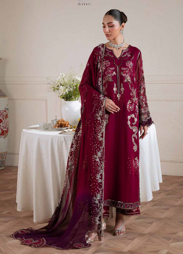 Amaya by Nureh Unstitched Embroidered Chiffon 4 Piece Suit NU26UCA AM-40 - Festive Collection
