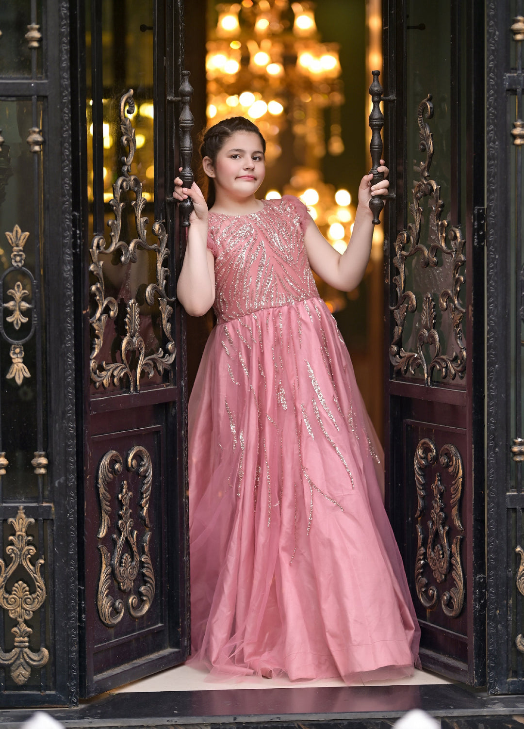 Andaz e Jahan by Qurratulain Saqib Pret kids Imported Net 1 Piece Hand work Mahi's Wardrobe - Wedding Collection