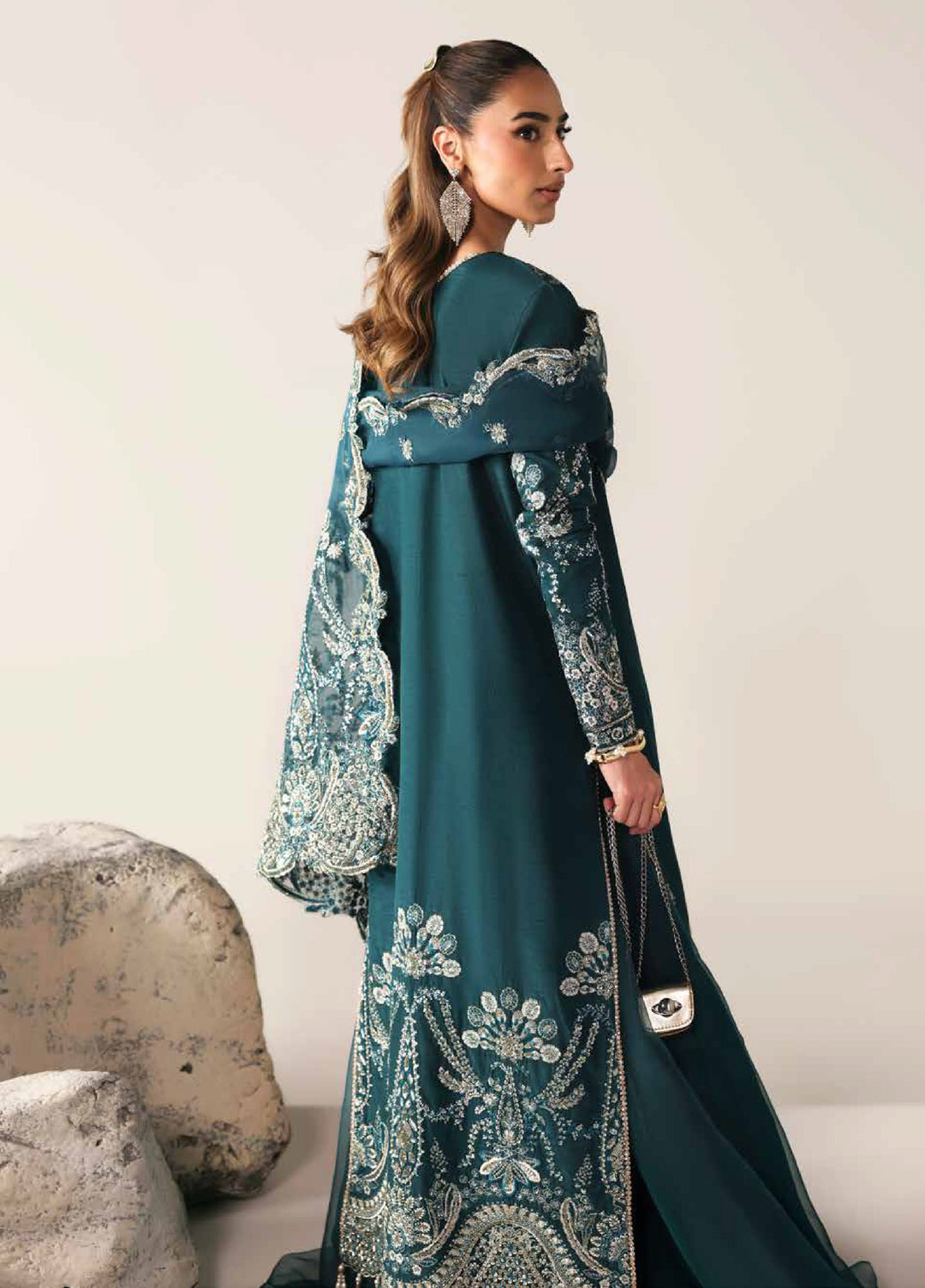 Serein Luxe by Emaan Adeel Unstitched Raw Silk Embroidered Suits 3 Piece EA25SL D-4 Starlight Sway - Festive Collection