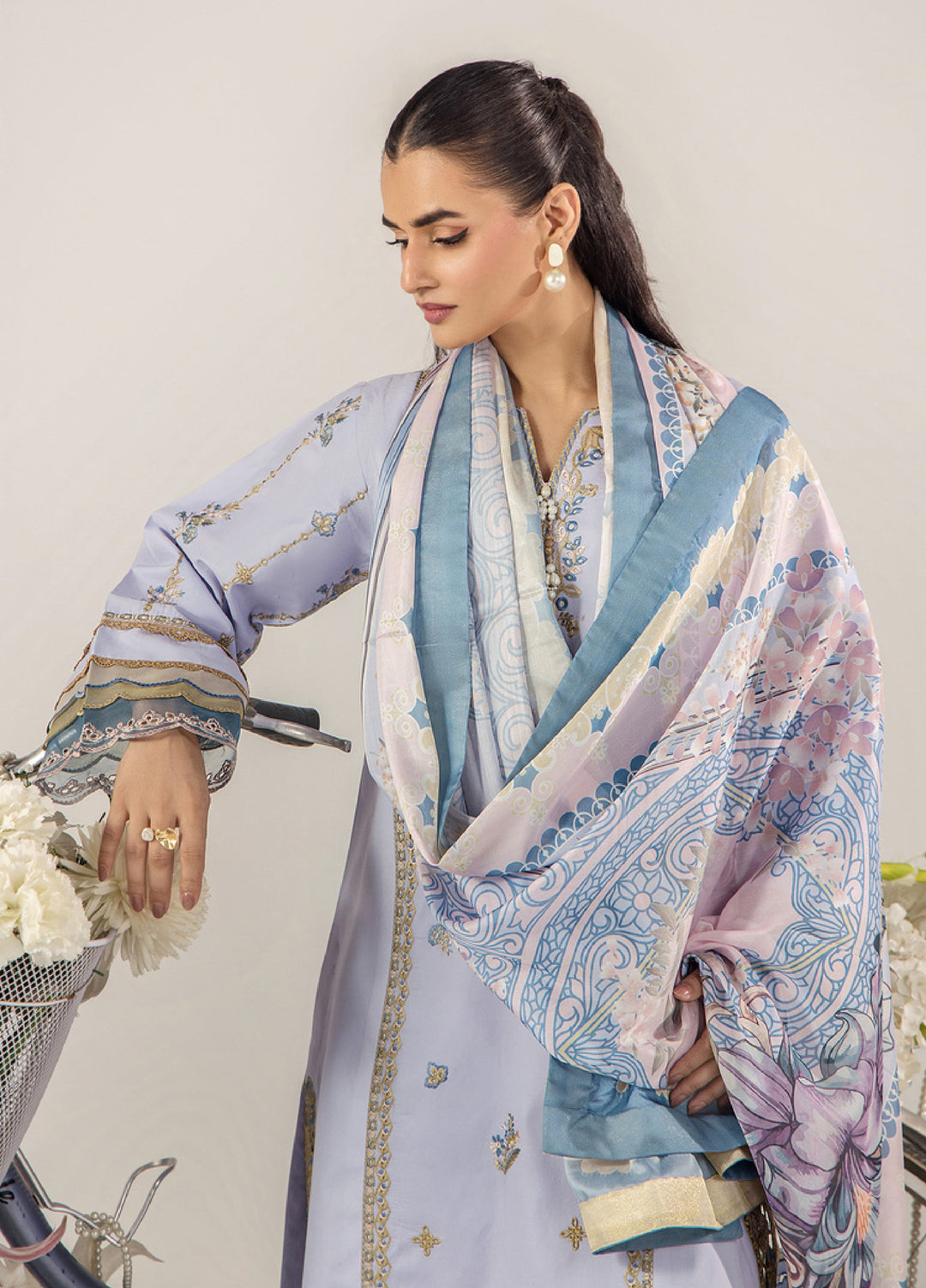Sara Jahan Women RTW Embroidered Lawn 3 Piece Suit SJ26RF SJ-1090 - Festive Collection