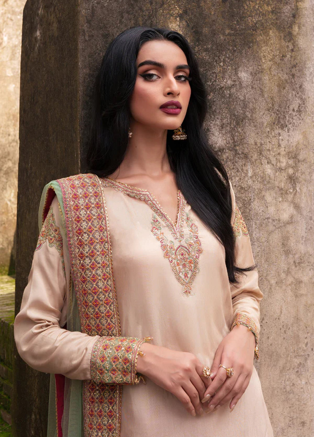 Zaria by Meeral Pret Embroidered Raw Silk 3 Piece Sierra - Festive Collection
