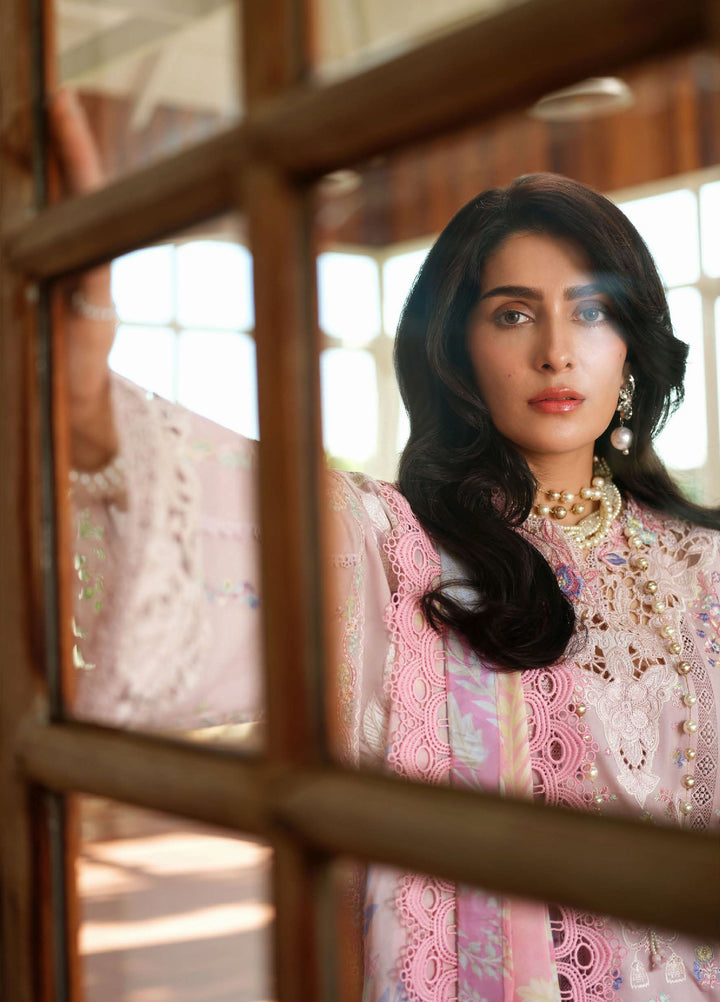 AMoi by Mushq Unstitched Embroidered Luxury Lawn 3 Piece Suit MU26AHL D-3 Opulent Whisper - Summer Collection