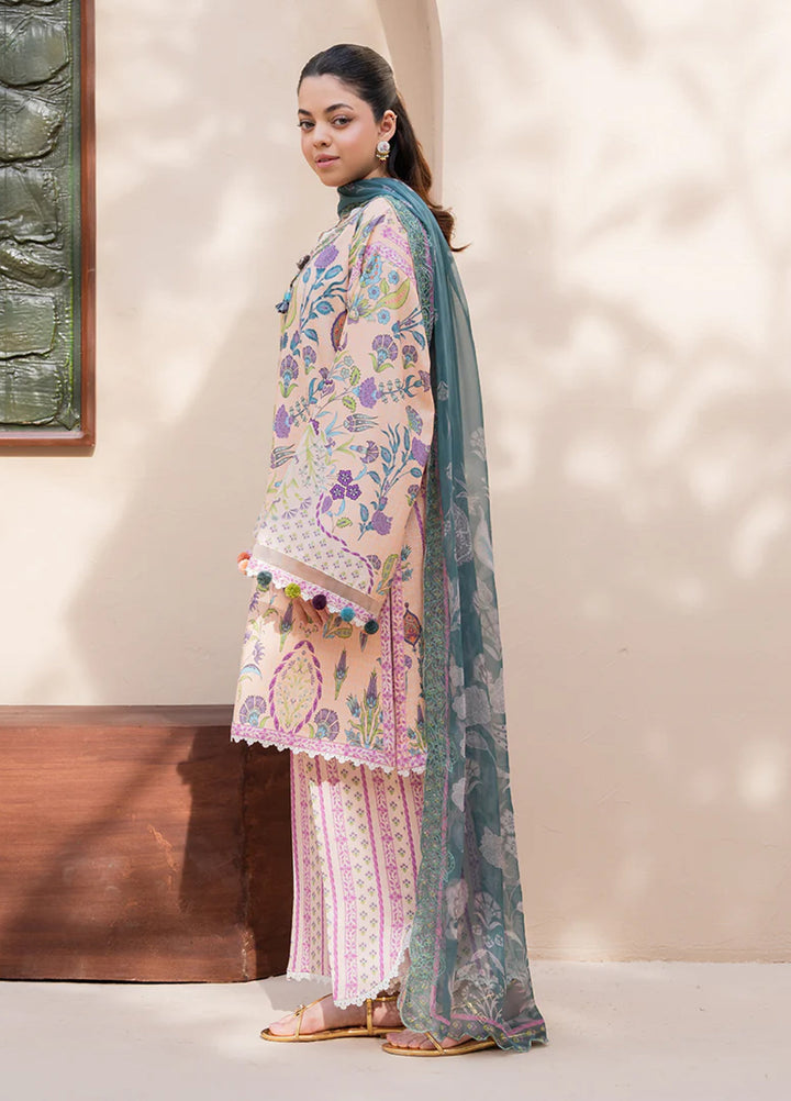 Summer in Bloom By Roheenaz Unstitched Printed Lawn 3 Piece Suit RN26USBL 31A Rosewood Bloom - Festive Collection