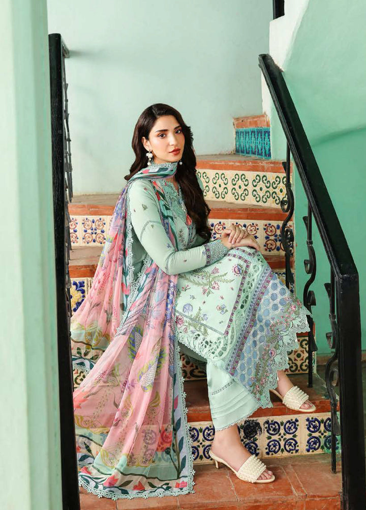 Summer Reverie by Roheenaz Unstitched Embroidered Lawn 3 Piece Suit RN26USR D-12 ROSALINE - Festive Collection