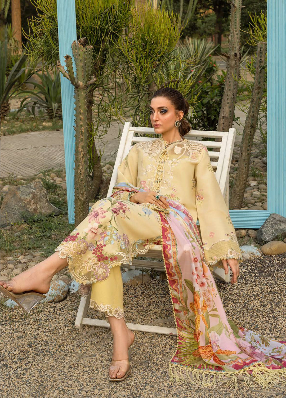 Bloom by Saira Shakira Unstitched Embroidered Lawn 3 Piece Suit SSR26ULB MAELLE-06B - Eid Collection