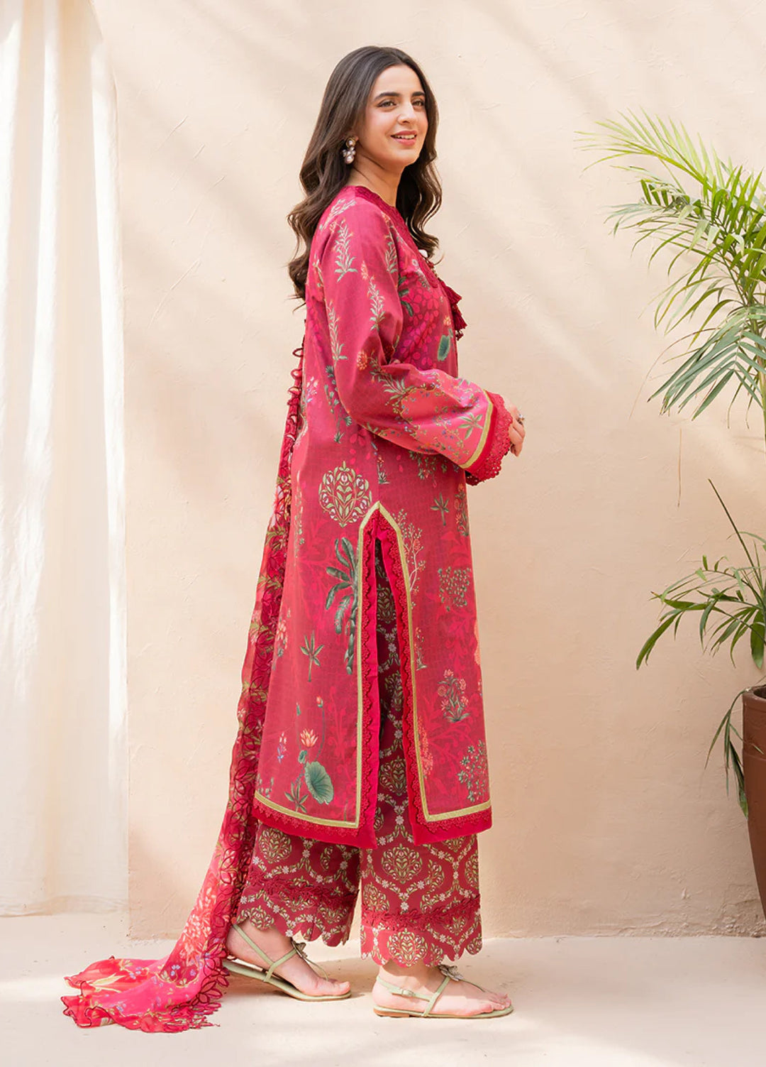 Summer in Bloom By Roheenaz Unstitched Printed Lawn 3 Piece Suit RN26USBL 36A Flora Pop - Festive Collection