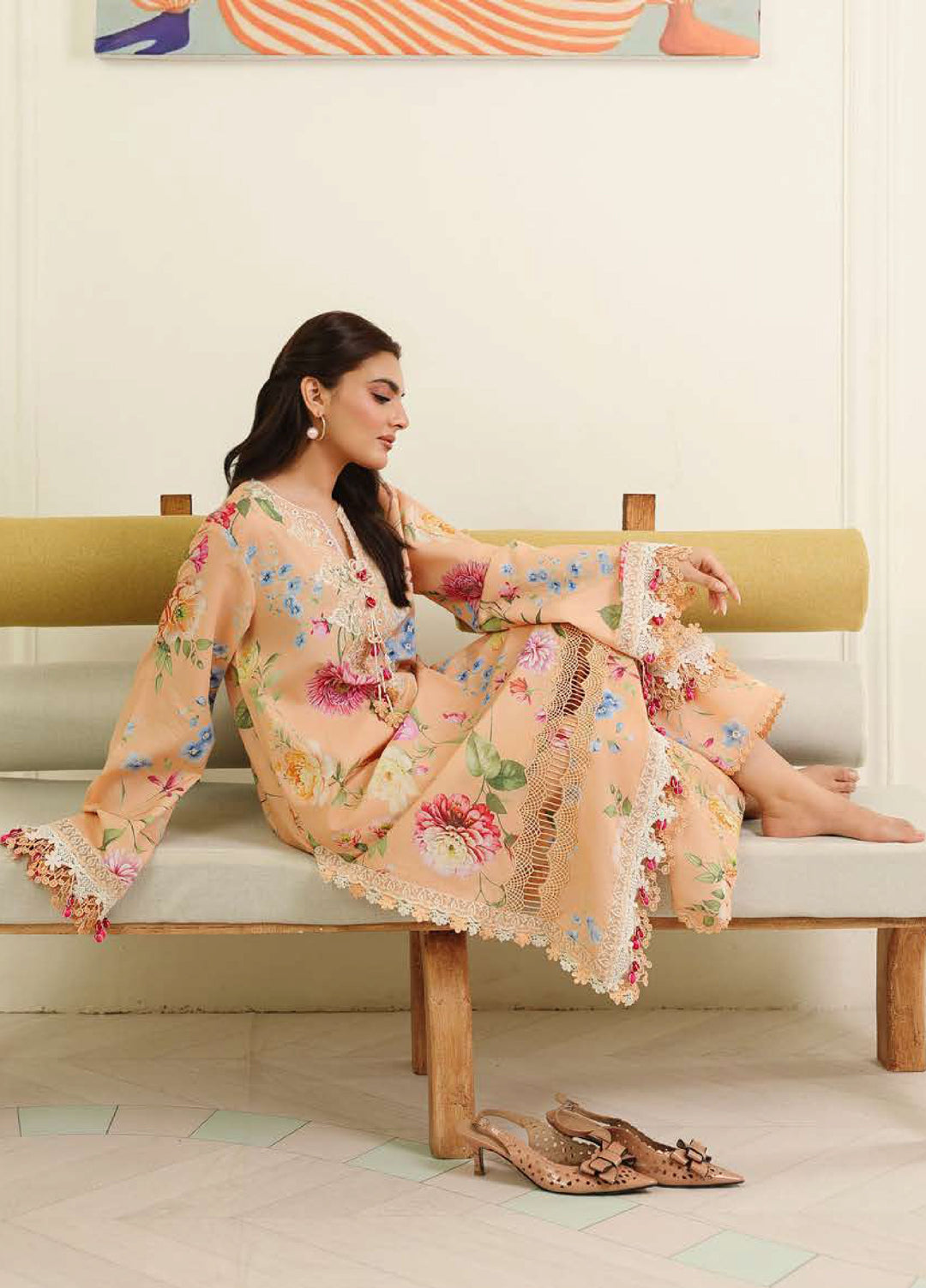 Petals in Print by Roheenaz Unstitched Printed Lawn 3 Piece Suit RN26UPP Magnolia Mist RUNSS260902 - Summer Collection