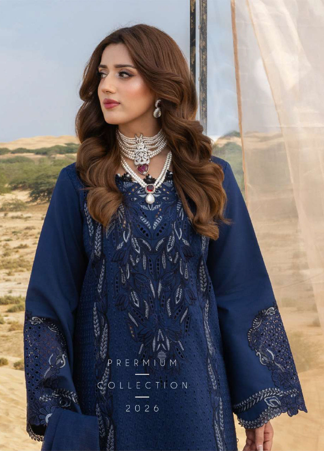 Rang Rasiya Premium Unstitched Embroidered Lawn 3 Piece Suit RR26UP D-15 Natalia - Festive Collection