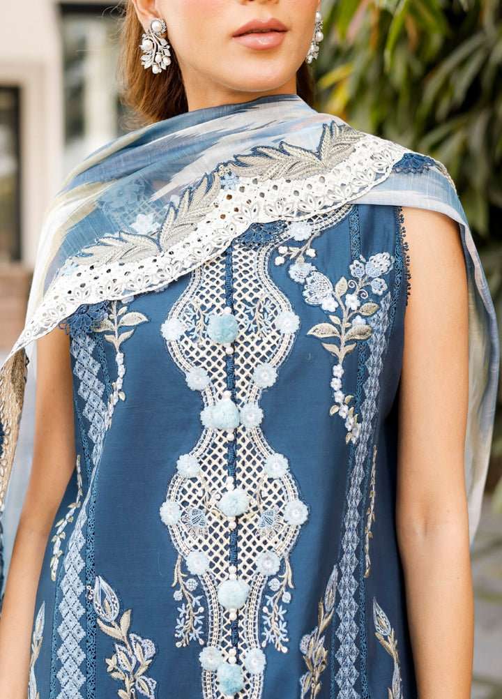 Saira Shakira Unstitched Embroidered Lawn 3 Piece Suit SSR26ULE SS-008B - Eid Collection