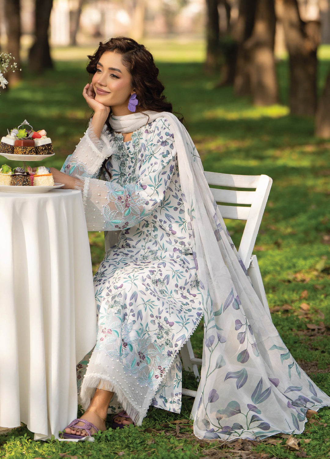 Eden Garden by Humdum Unstitched Embroidered Lawn 3 Piece Suit HB26UED D-07 - Summer Collection