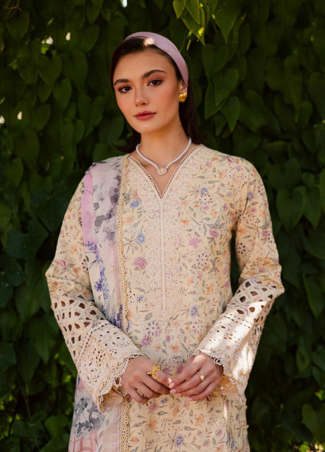 Shezlin by Aabyaan Unstitched Embroidered Chikankari 3 Piece Suit ABY26UCS MEHERZAAD - Eid Collection