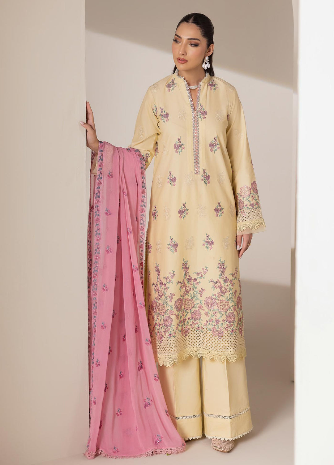 RajBari Exclusive Unstitched Embroidered Lawn 3 Piece Suit RB26UE D-9 - Summer Collection