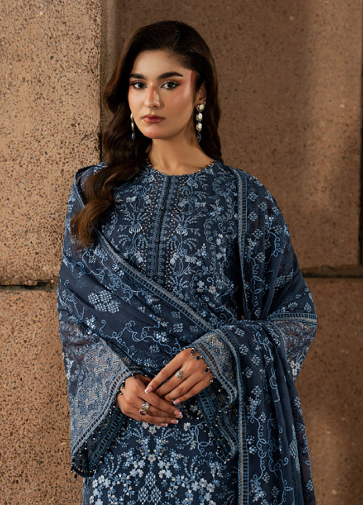 Lazawal by Lavish Premium Unstitched Embroidered Chiffon 3 Piece Suit LVP26UCL Sapphire Veil - Festive Collection