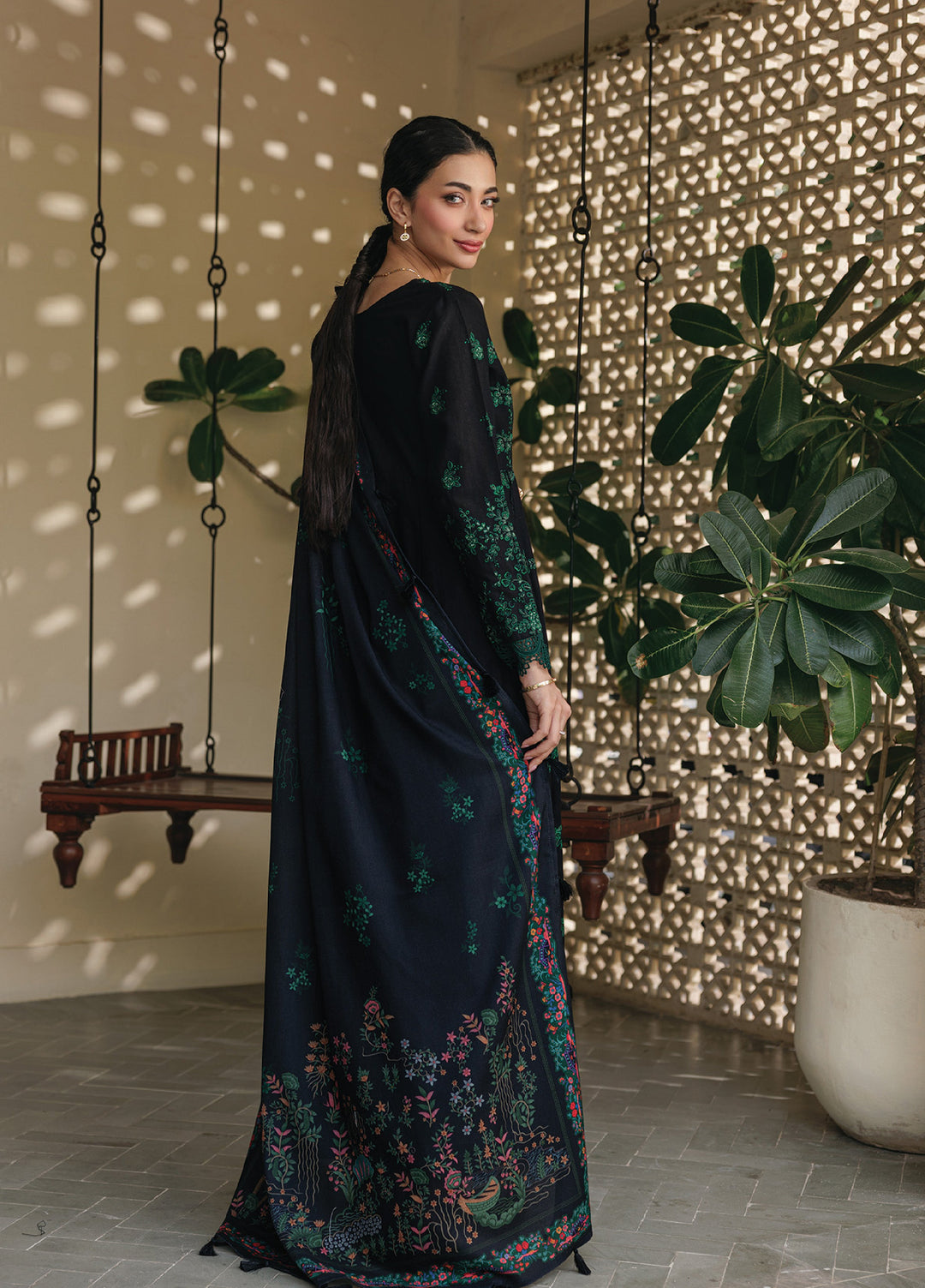 Xenia Unstitched Slub Khaddar Unstitched Embroidered Suits 3 Piece XE25SK D-03 Dazirah - Winter Collection