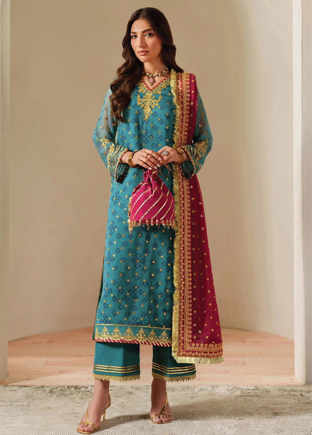 Alizeh Fashion Unstitched Embroidered Chiffon 3 Piece Suit AF26UCF AF-CH-2192-Elaira - Festive Collection