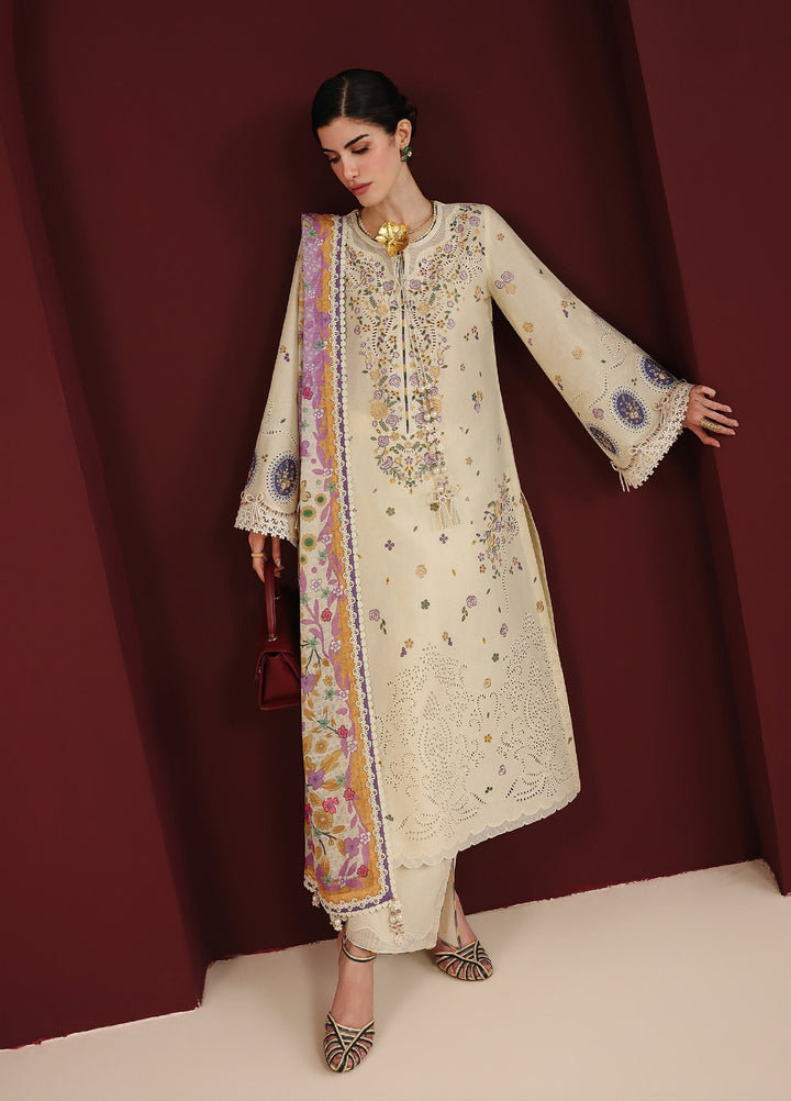 Iris by Jazmin Unstitched Embroidered Lawn 3 Piece Suit JZ26ULI IL26-D01 - Eid Collection