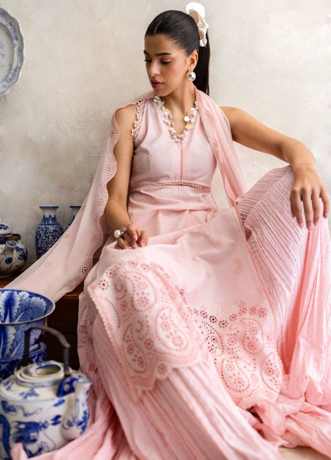 Freesia by Gul Ahmed Unstitched Embroidered Lawn 3 Piece Suit GA26UFL PM-62061 - Summer Collection