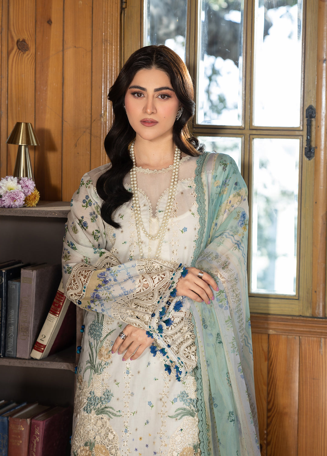 Elaf Premium Chikankari Unstitched Printed Lawn 3 Piece Suit EL26UPC ERC-1A SAHIL - Summer Collection