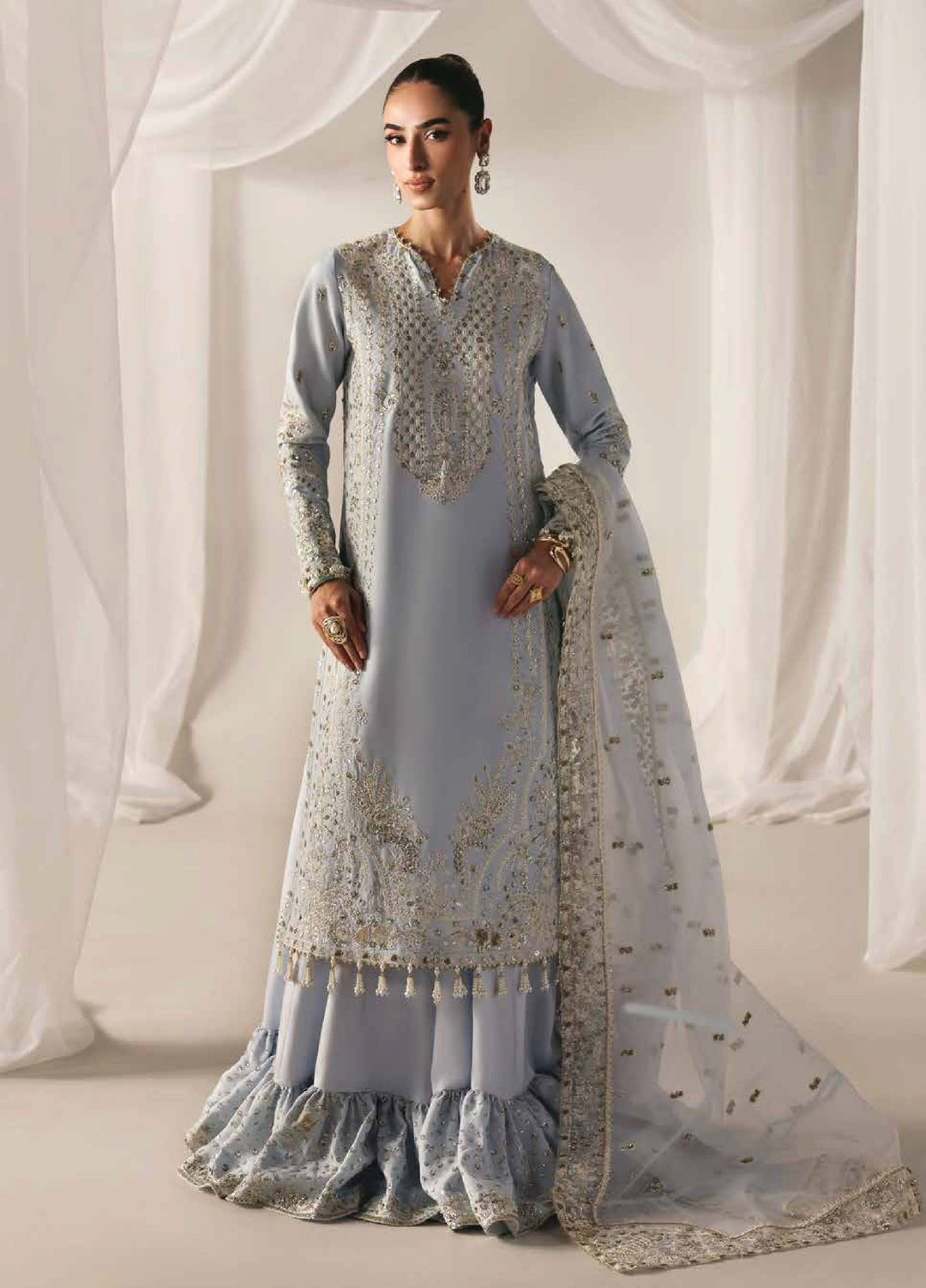 Serein Luxe by Emaan Adeel Unstitched Raw Silk Embroidered Suits 3 Piece EA25SL D-7 Opulent Oasis - Festive Collection