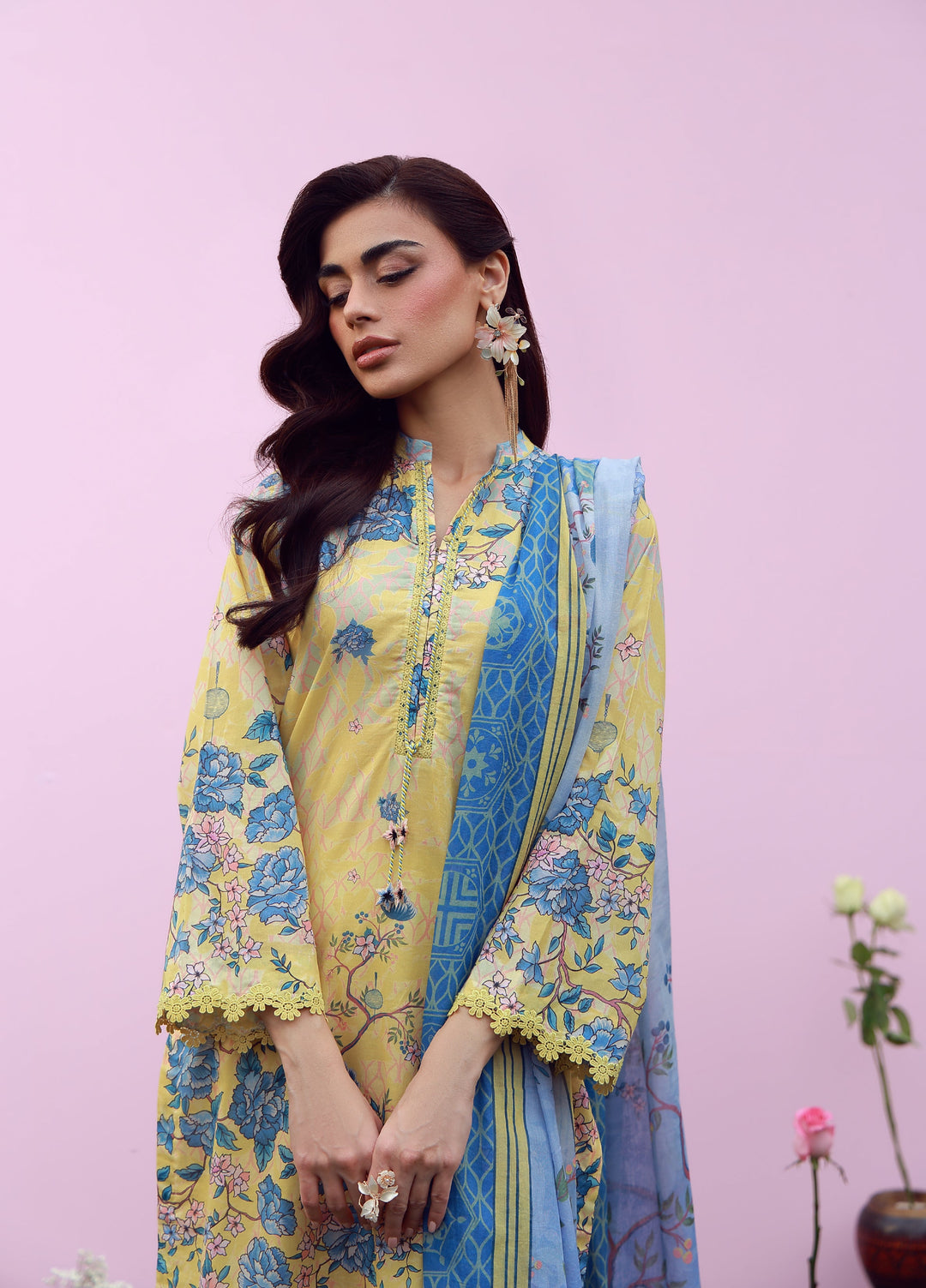 Mirha by Sahar Unstitched Printed Lawn 3 Piece Suit SS1-26-03 Butter Swirl - Summer Collection