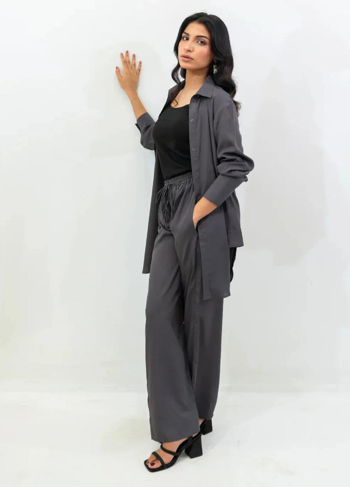 Zauk Women RTW Solids Wrinkle Free Crepe 2 Piece Suit ZK26RC Charcoal Gray Two Piece Set ZAU-CG - Casual Collection