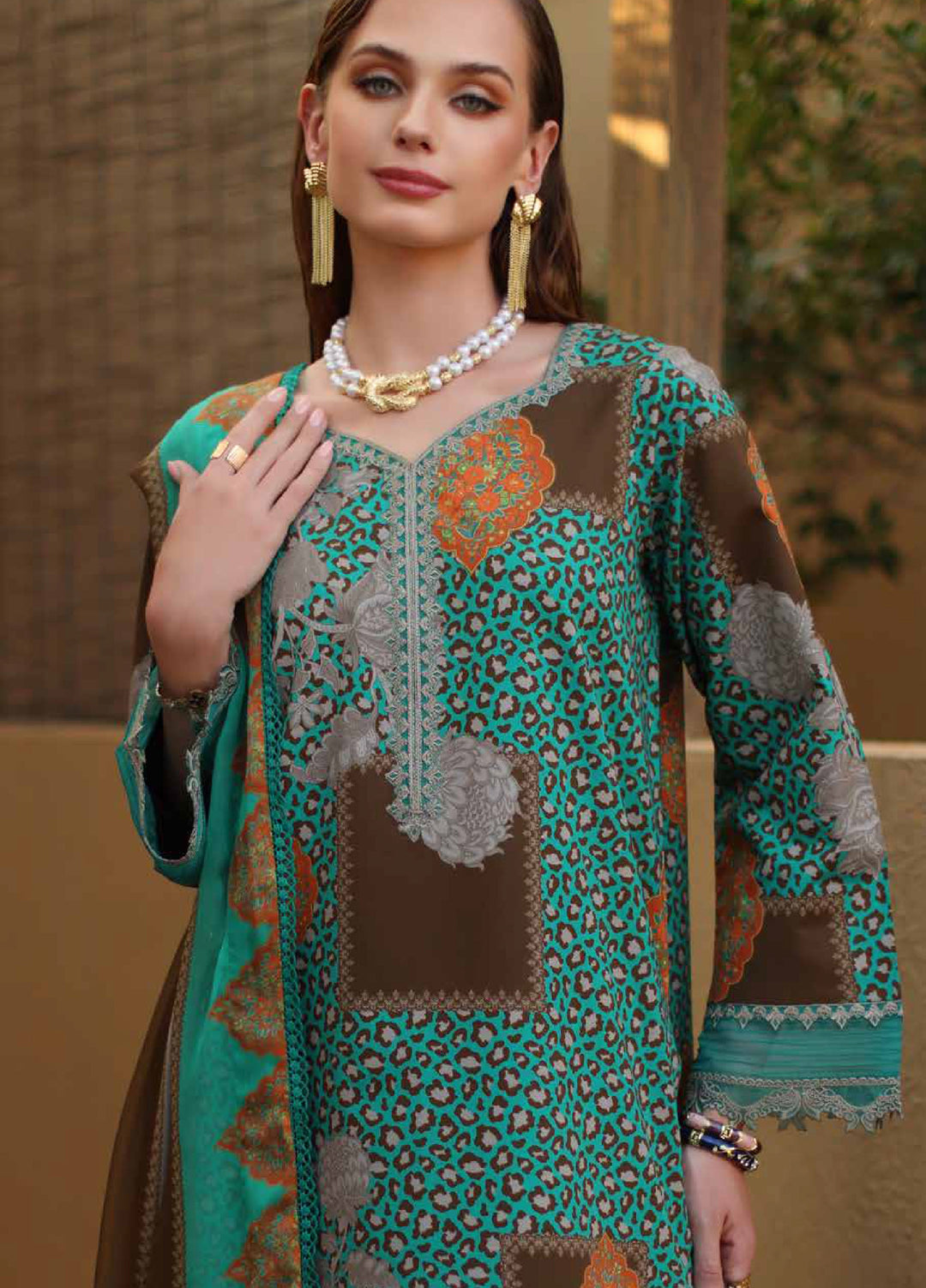 Combination by Charizma Unstitched Embroidered Luxury Lawn 3 Piece Suit CHR26UC CC6-09 - Summer Collection