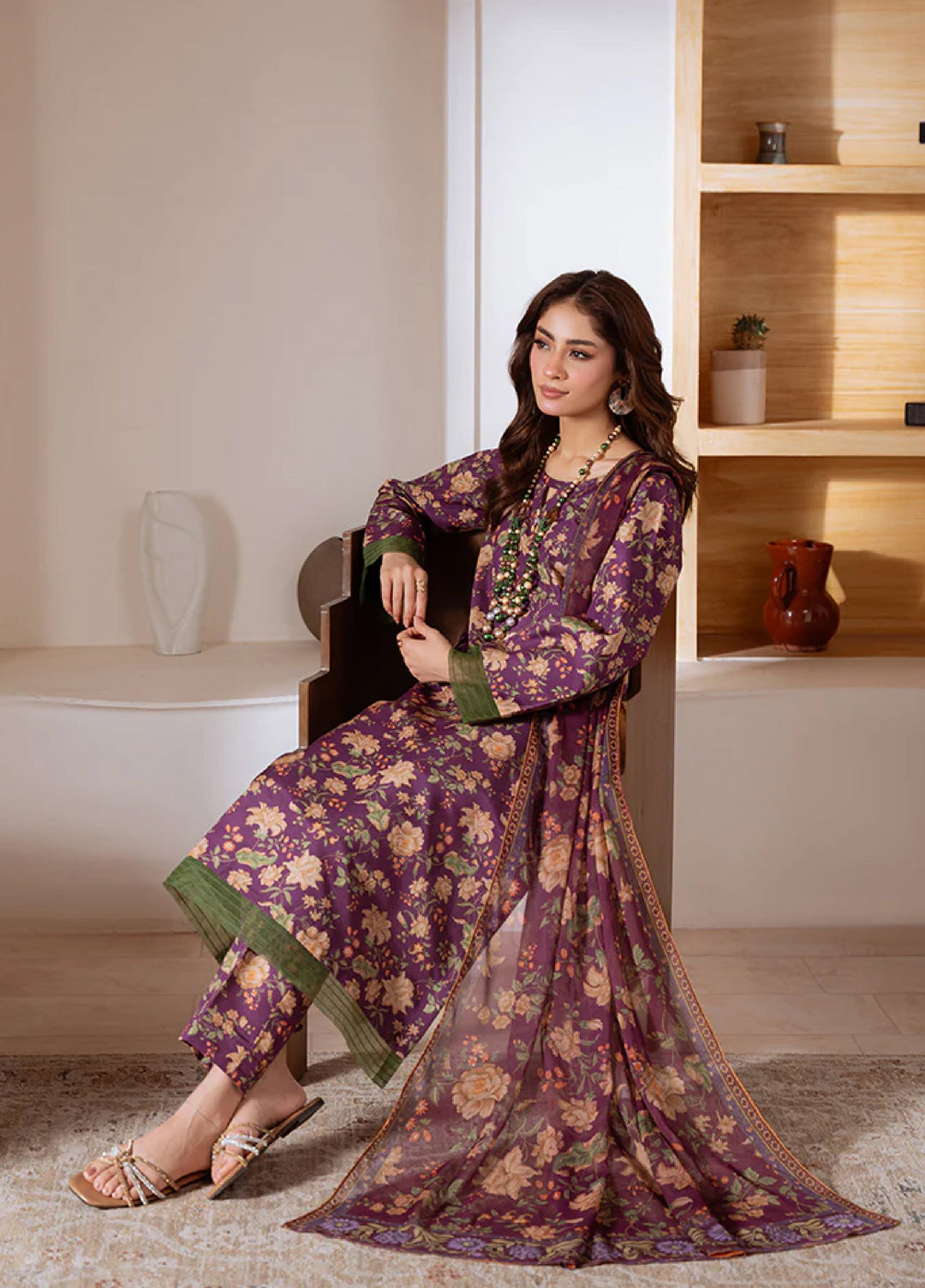 Basics by Gulaal Pret Embroidered Poly Lawn 3 Piece PL-26-S Amethyst Bloom - Summer Collection