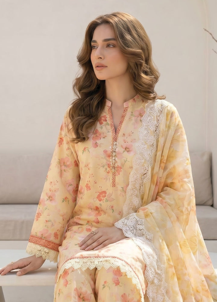 Lakhany Unstitched Printed Lawn 3 Piece Suit LSM26UP LG-SG-0123 - Casual Collection