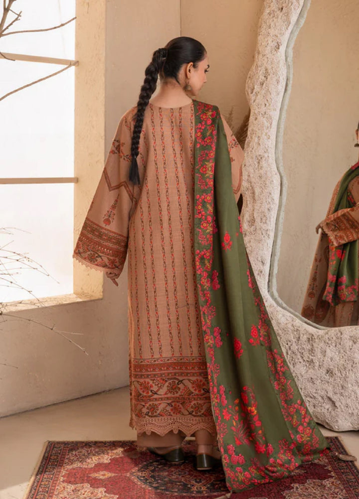 Jugnu by Chandan Nagri Women Pret Embroidered Khaddar 3 Piece Suit Mehru - Winter Collection